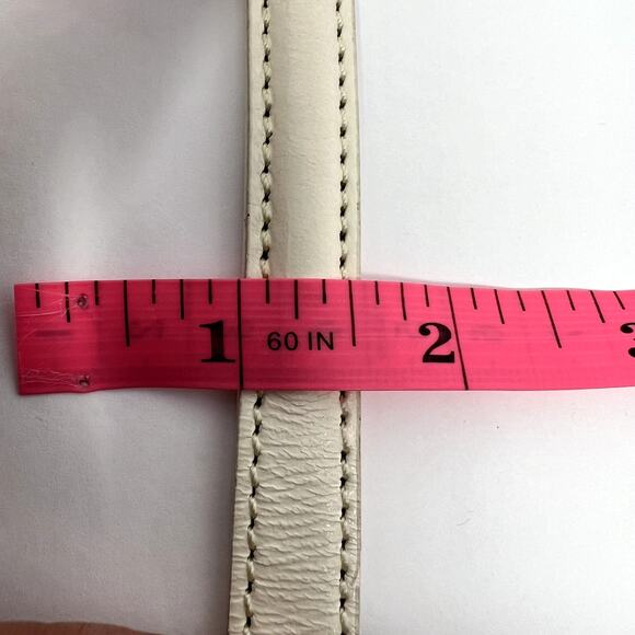 Vintage Y2K Tommy Hilfiger Cream Leather Monogram Belt M Rare main image 9